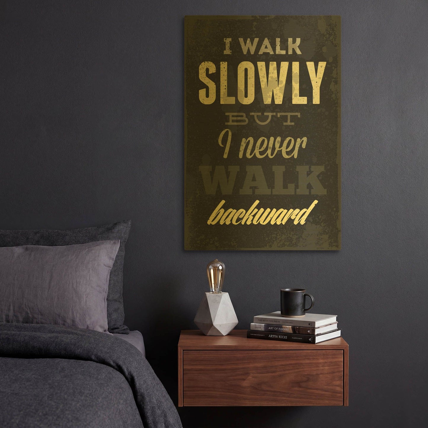 'I Walk Slowly' By GraphINC Gold Metal Wall Art