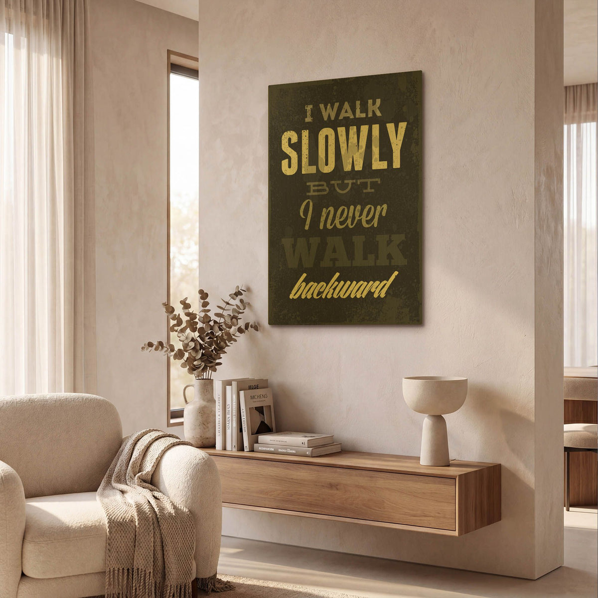 'I Walk Slowly' By GraphINC Gold Metal Wall Art