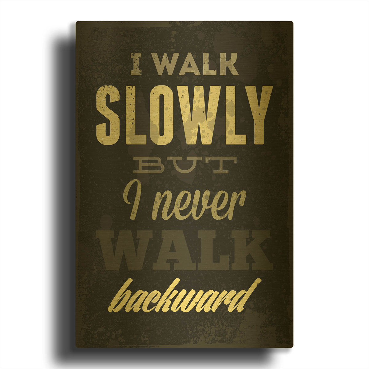 'I Walk Slowly' By GraphINC Gold Metal Wall Art