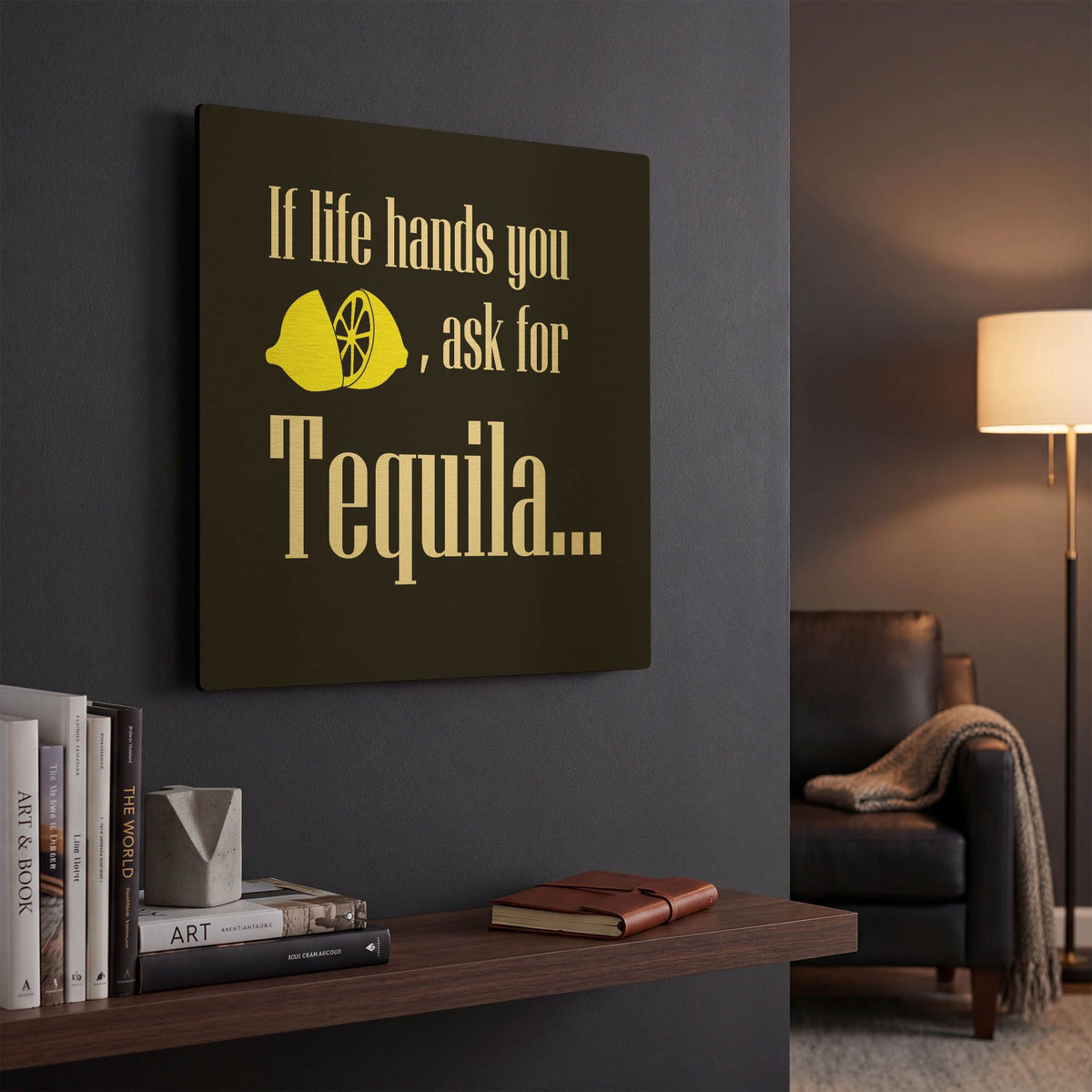 'If Life Hands You Lemons' By GraphINC Gold Metal Wall Art
