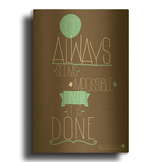'It Always Seems' By GraphINC Gold Metal Wall Art
