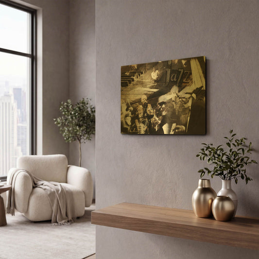 'Jazz' By GraphINC Gold Metal Wall Art