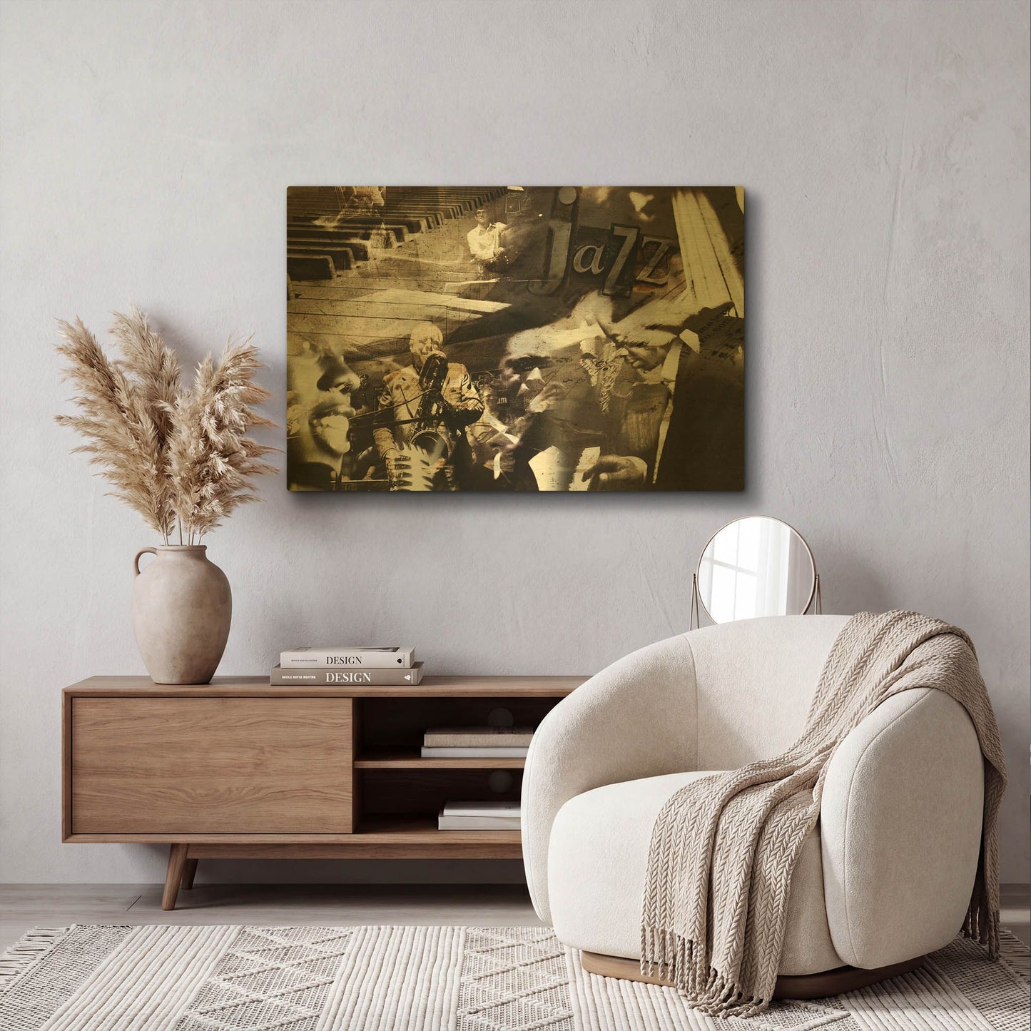 'Jazz' By GraphINC Gold Metal Wall Art