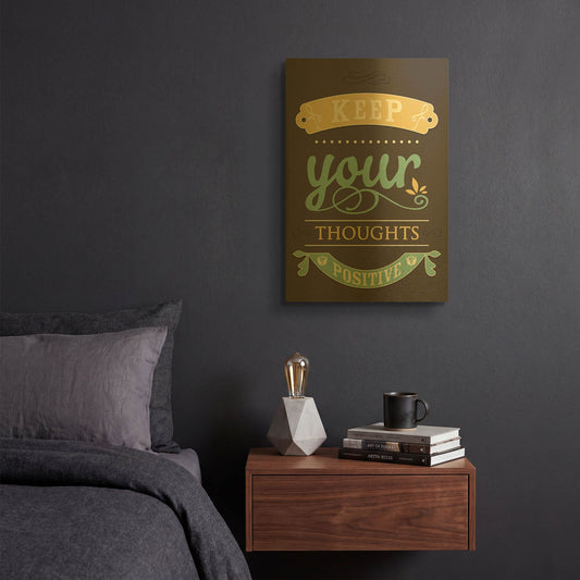 'Keep Your Thoughts' By GraphINC Gold Metal Wall Art