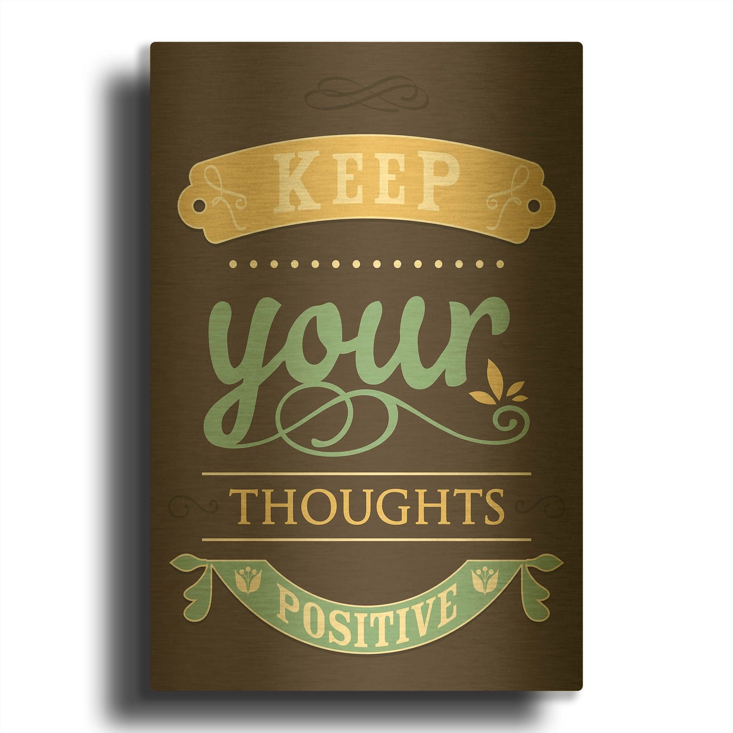 'Keep Your Thoughts' By GraphINC Gold Metal Wall Art