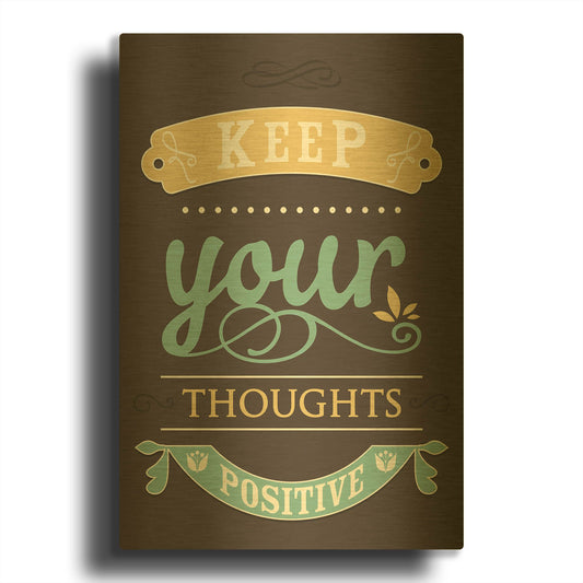 'Keep Your Thoughts' By GraphINC Gold Metal Wall Art