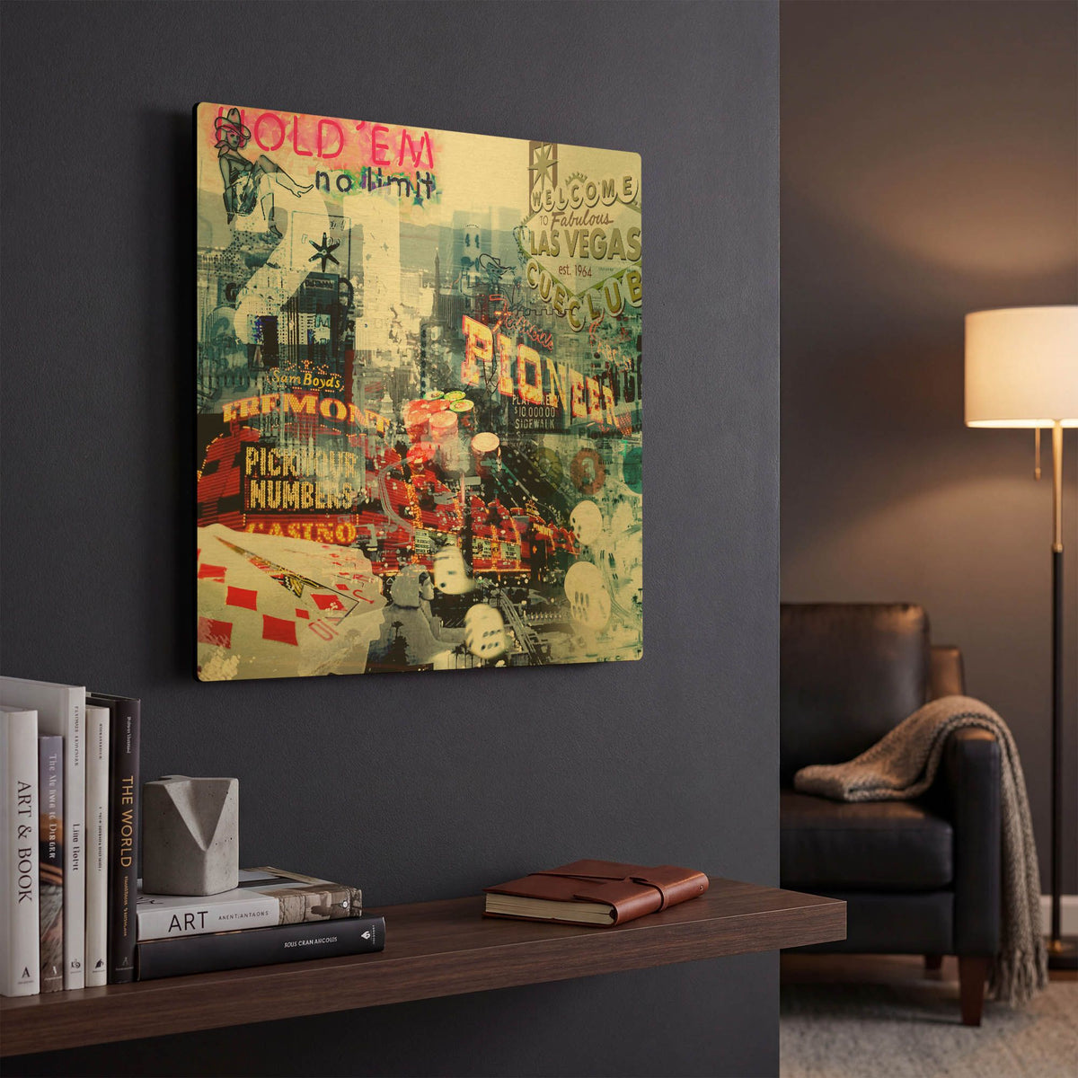 'Las Vegas' By GraphINC Gold Metal Wall Art