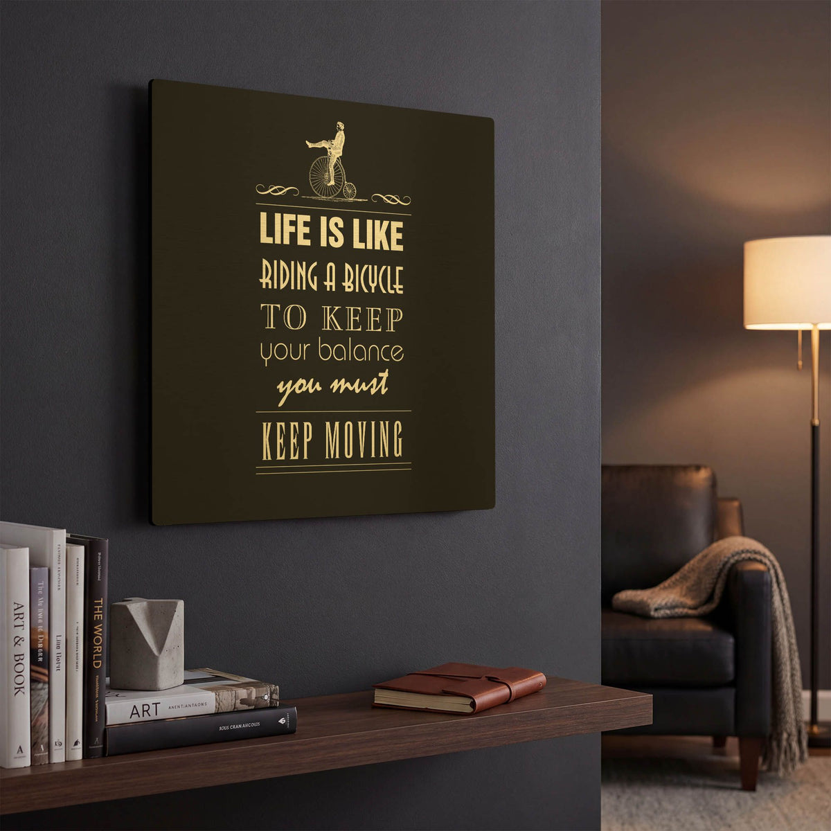 'Life Is Like' By GraphINC Gold Metal Wall Art