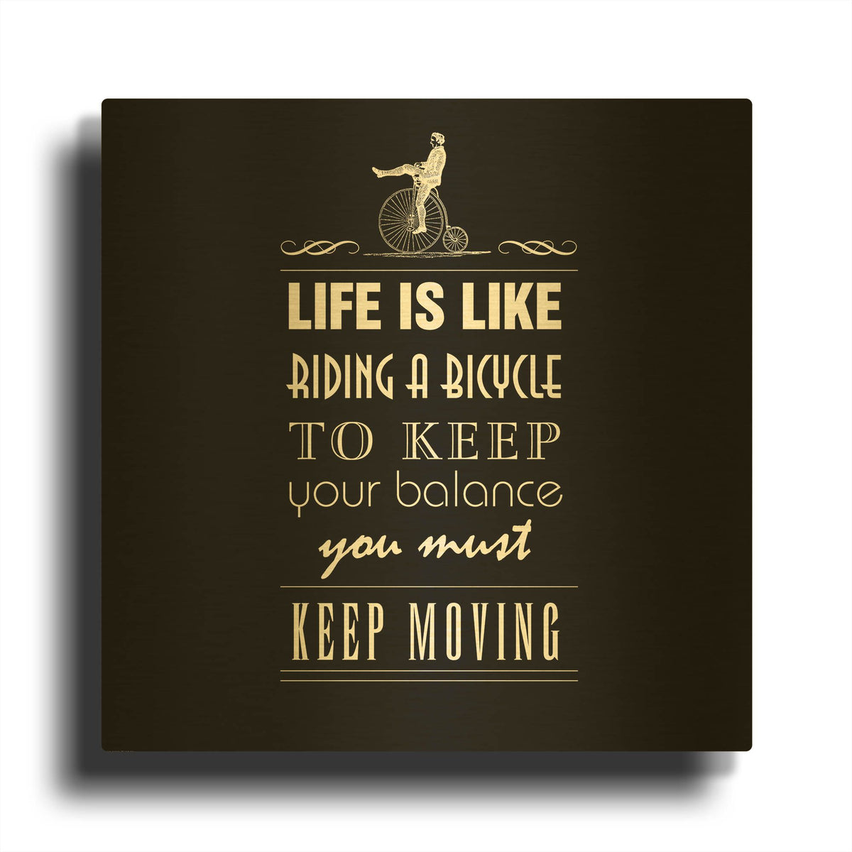 'Life Is Like' By GraphINC Gold Metal Wall Art