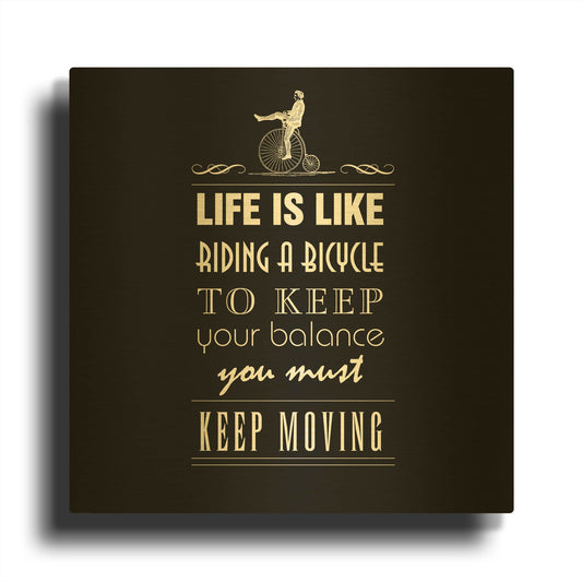 'Life Is Like' By GraphINC Gold Metal Wall Art