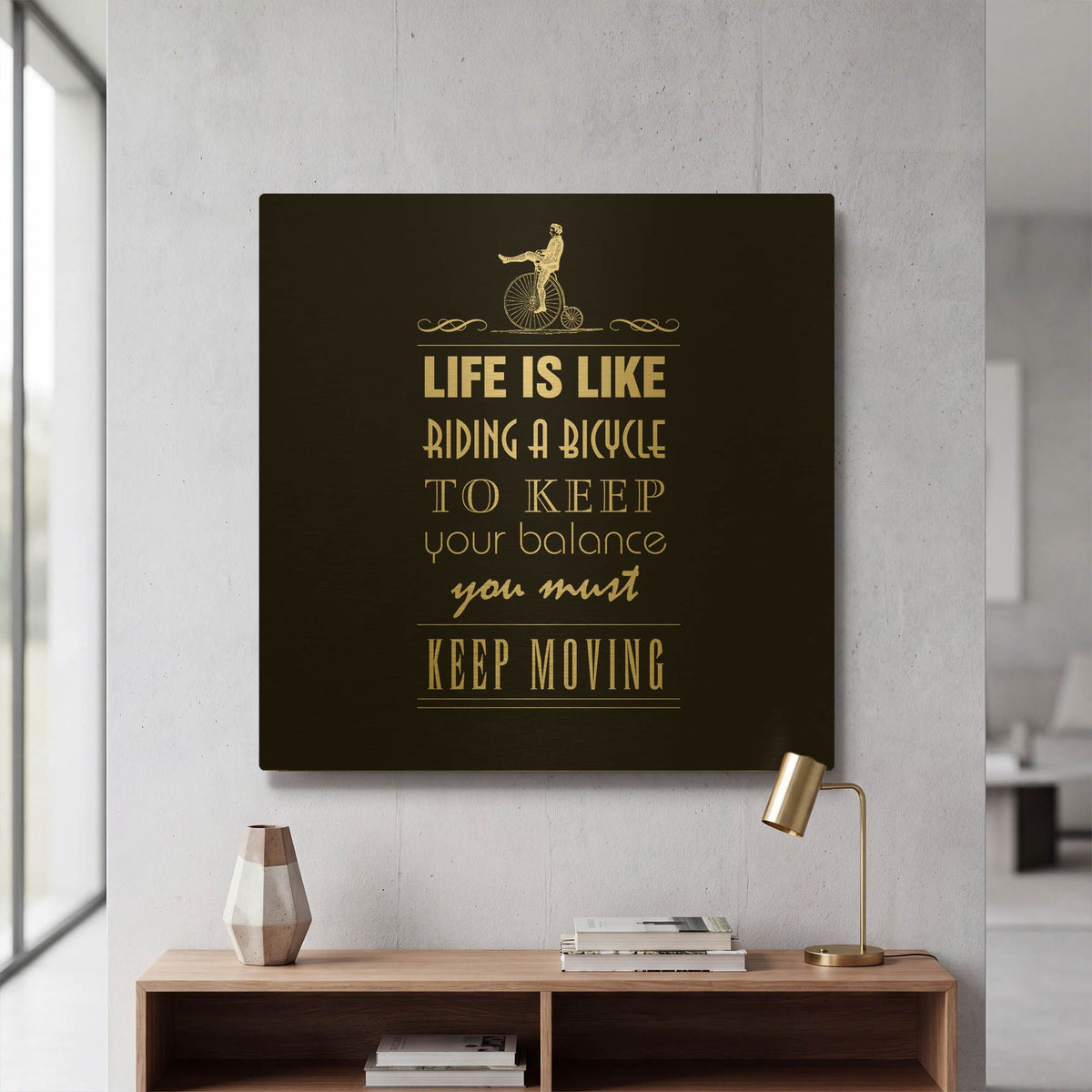 'Life Is Like' By GraphINC Gold Metal Wall Art