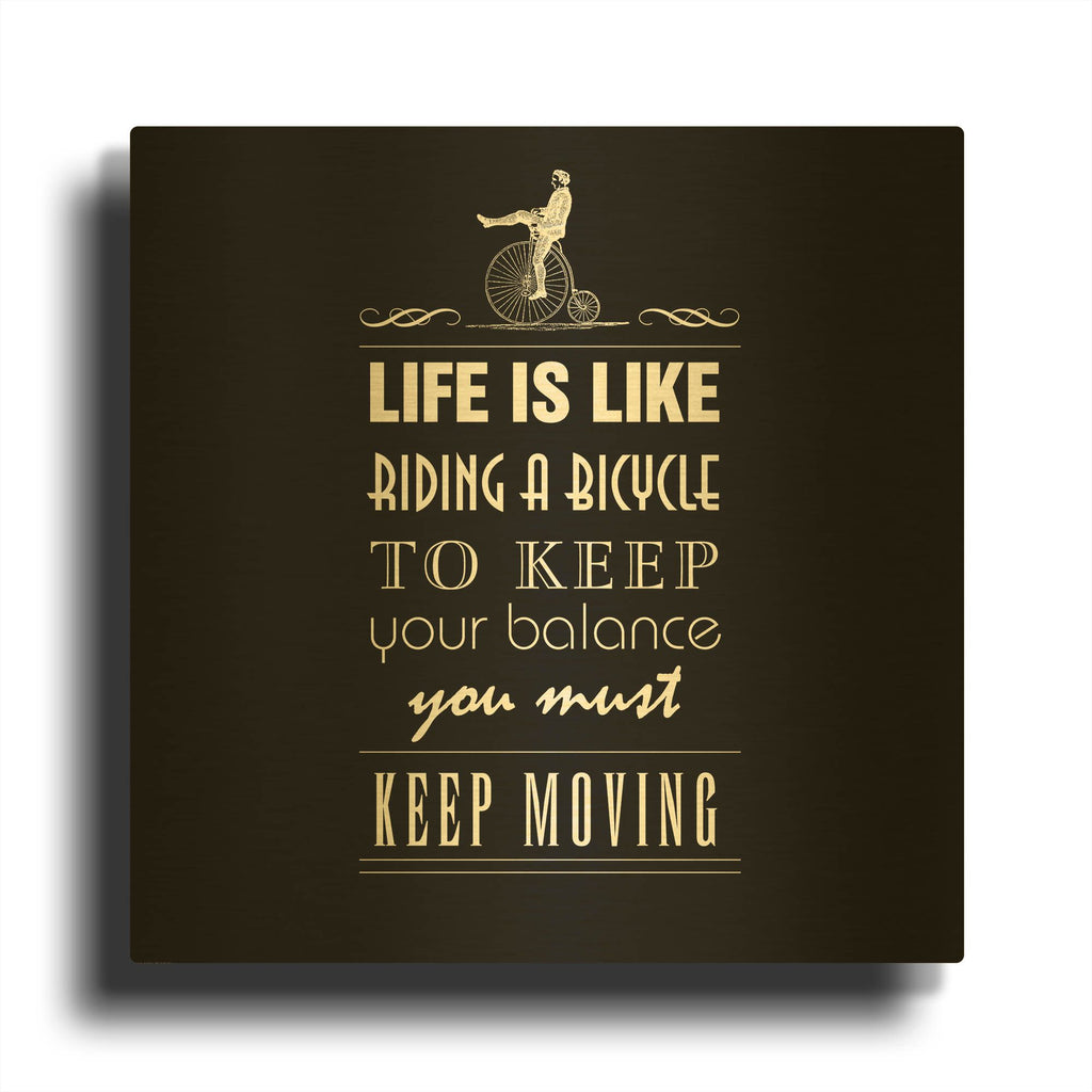 'Life Is Like' By GraphINC Gold Metal Wall Art