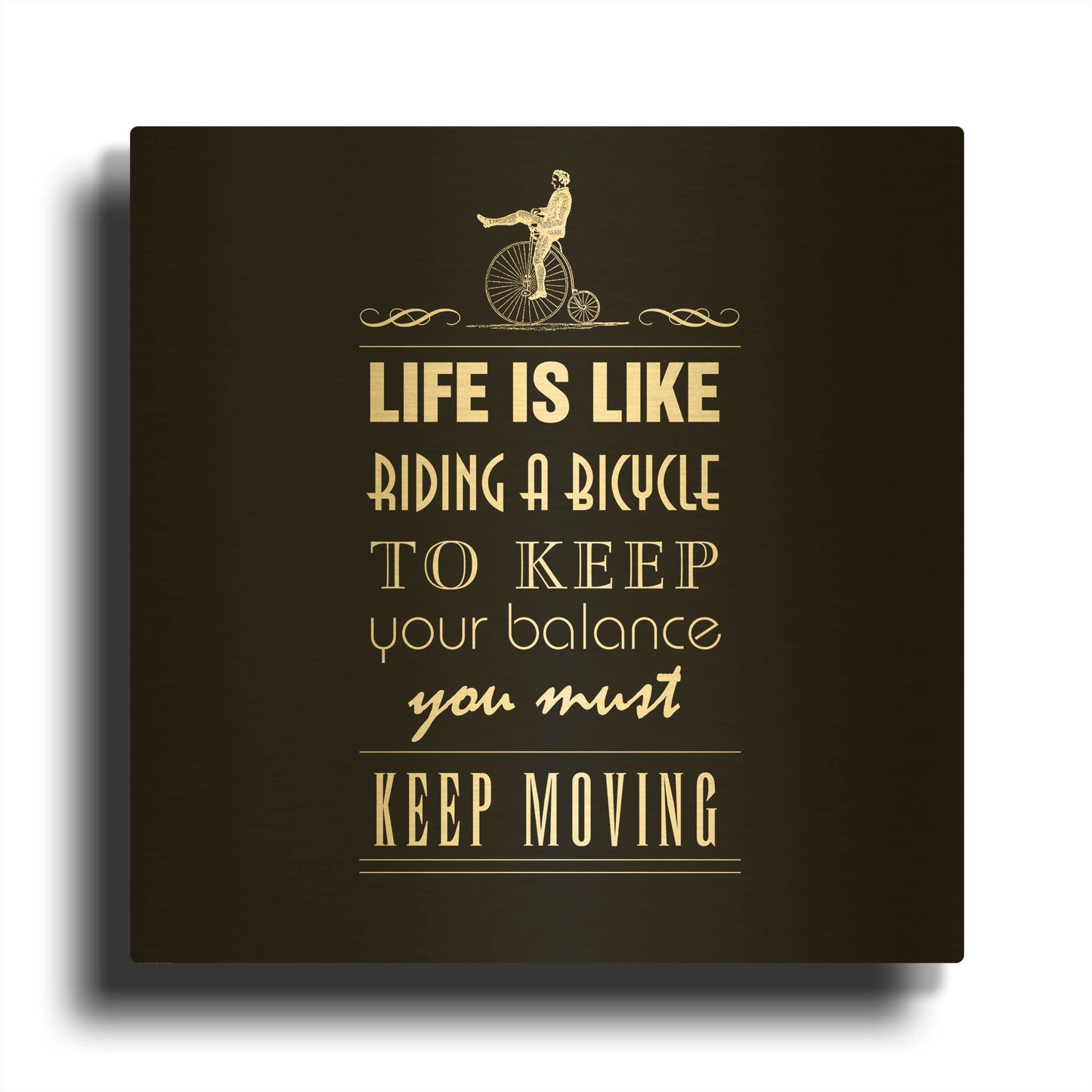 'Life Is Like' By GraphINC Gold Metal Wall Art