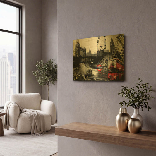 'London' By GraphINC Gold Metal Wall Art