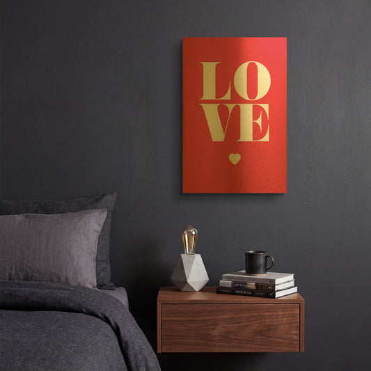 'Love' By GraphINC Gold Metal Wall Art