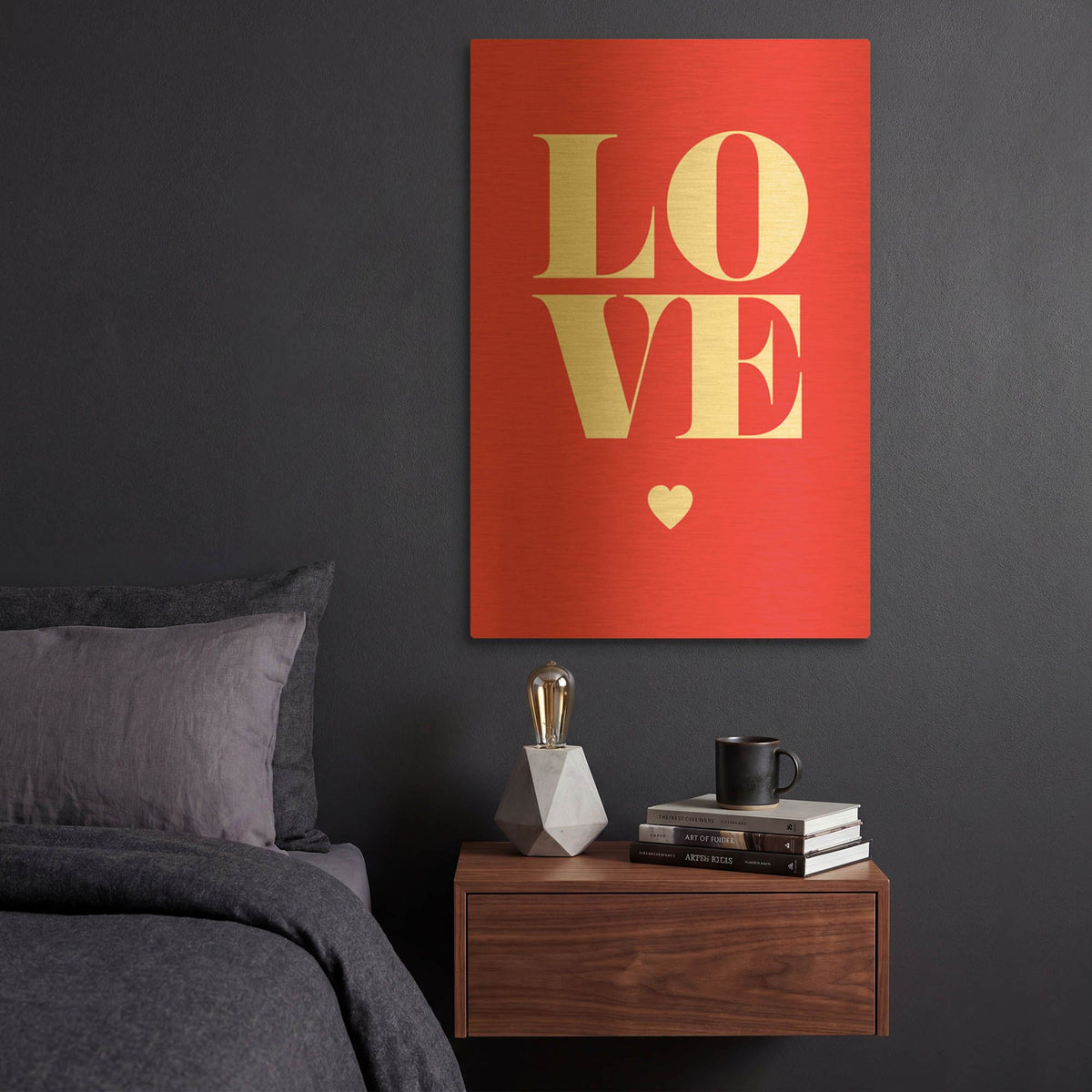 'Love' By GraphINC Gold Metal Wall Art