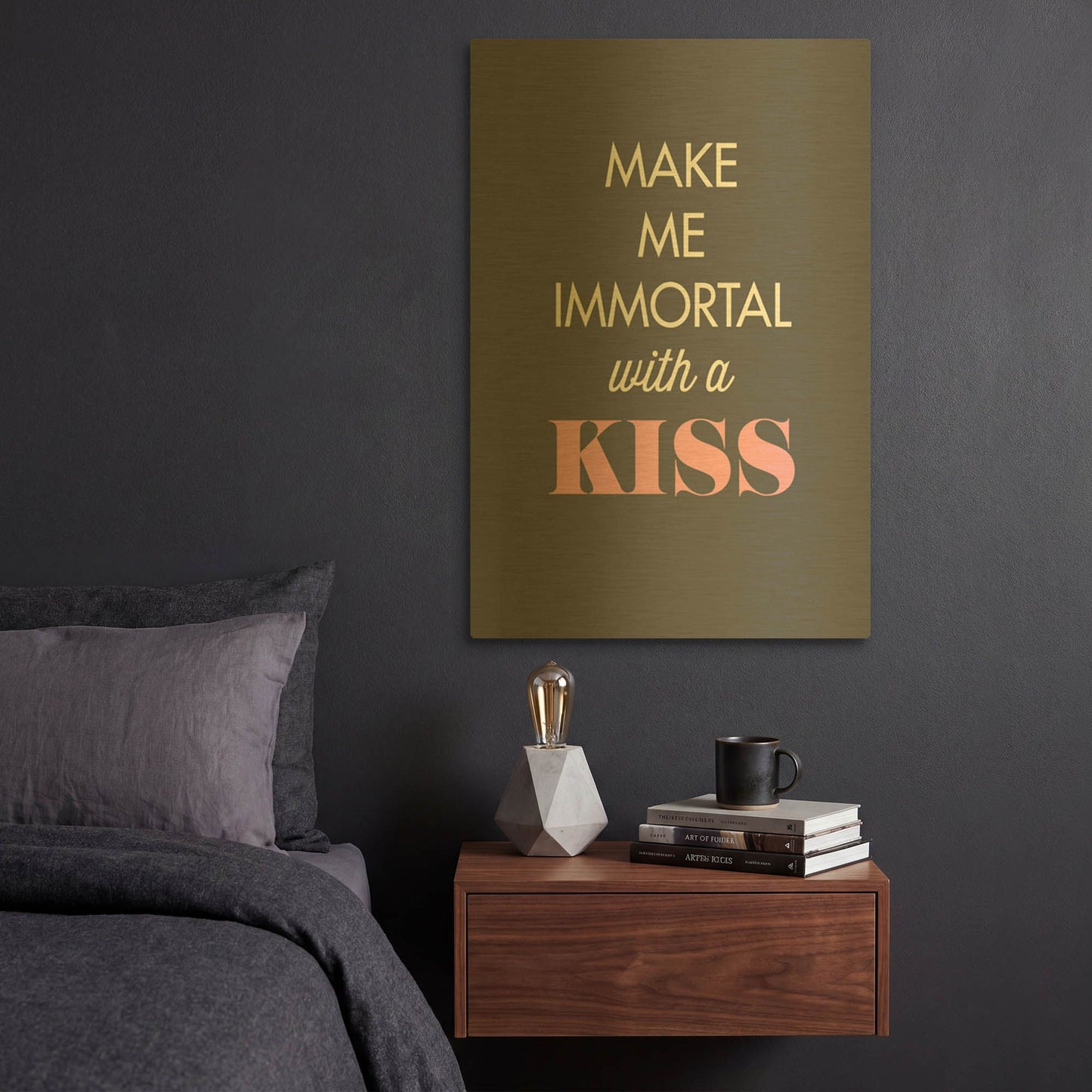 'Make Me Immortal' By GraphINC Gold Metal Wall Art