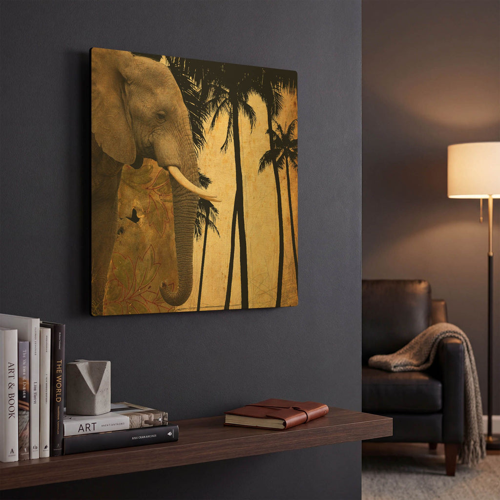 'Mighty Elephant 1' By GraphINC Gold Metal Wall Art