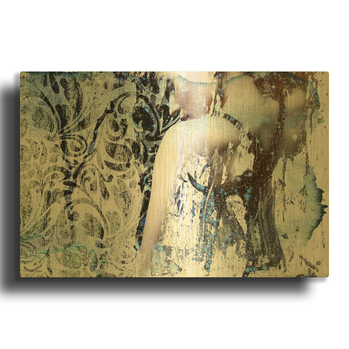 'Mystery Girl' By GraphINC Gold Metal Wall Art