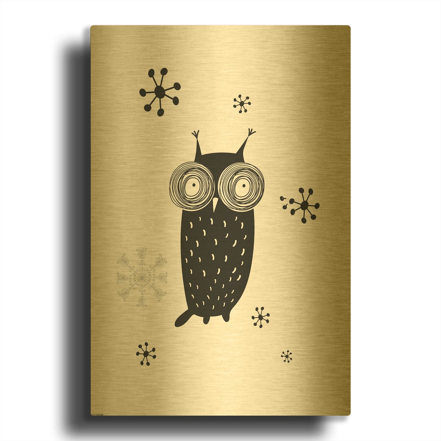 'Owl I' By GraphINC Gold Metal Wall Art