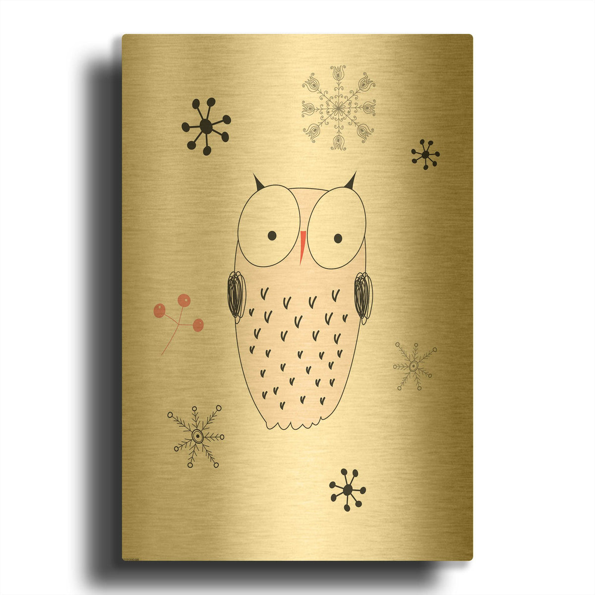 'Owl III' By GraphINC Gold Metal Wall Art