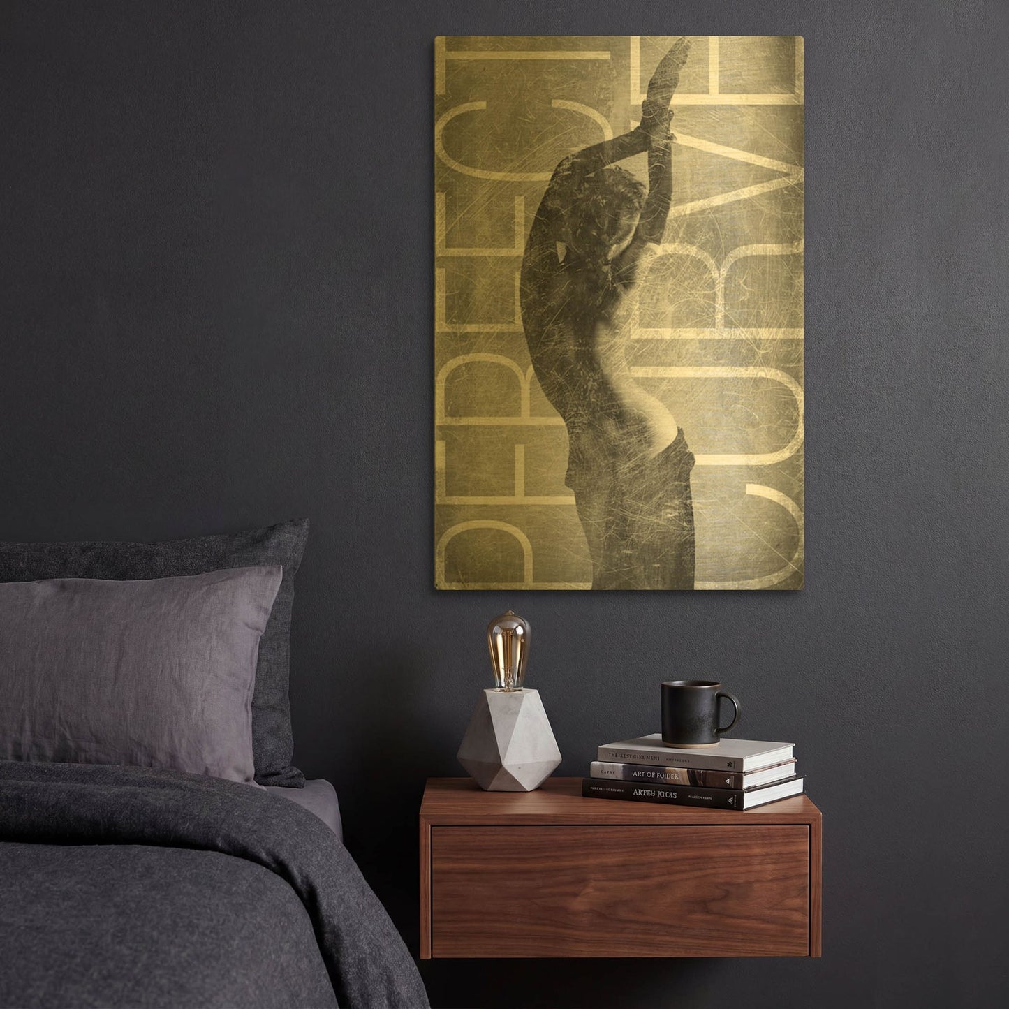 'Perfect Curve' By GraphINC Gold Metal Wall Art