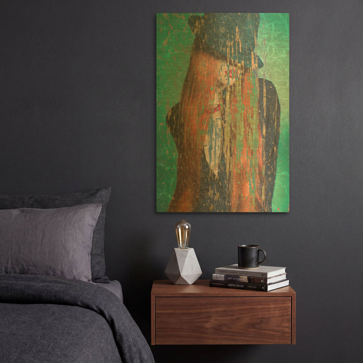 'Red Hair' By GraphINC Gold Metal Wall Art