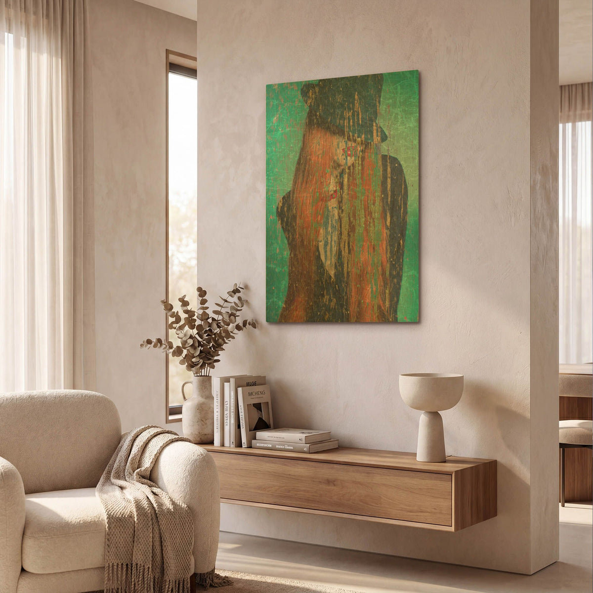 'Red Hair' By GraphINC Gold Metal Wall Art