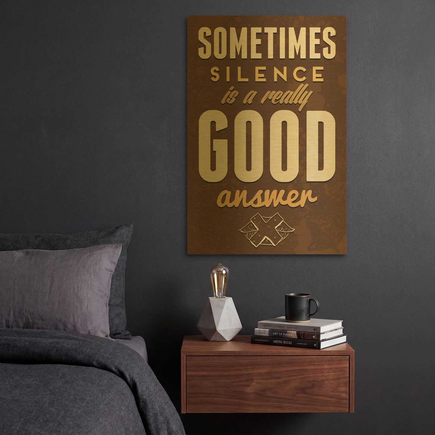'Sometimes' By GraphINC Gold Metal Wall Art