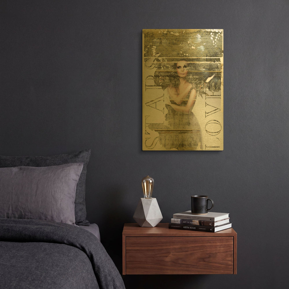 'Star Lovers' By GraphINC Gold Metal Wall Art