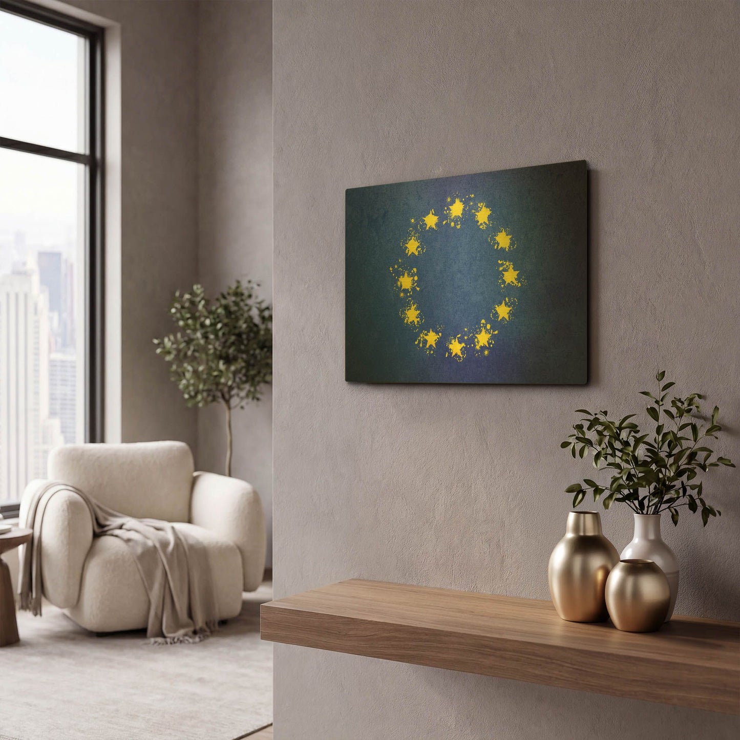 'European Union' By LUXE Gold Metal Wall Art