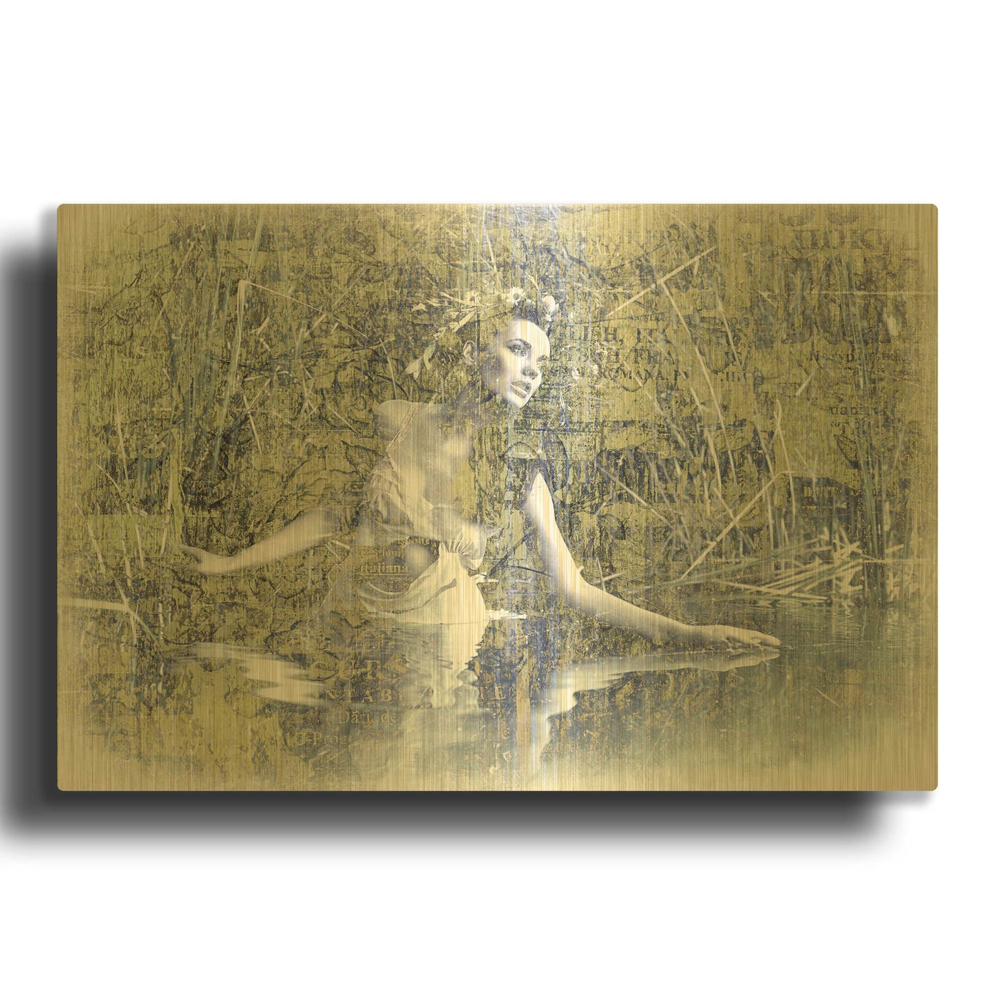 'Swan Lake' By GraphINC Gold Metal Wall Art