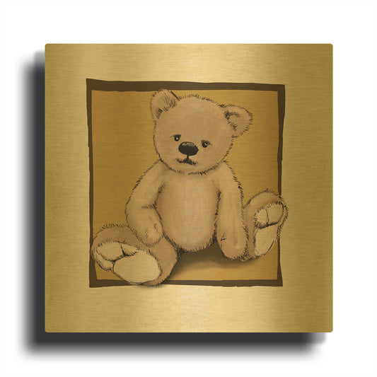 'Teddy Bear' By GraphINC Gold Metal Wall Art