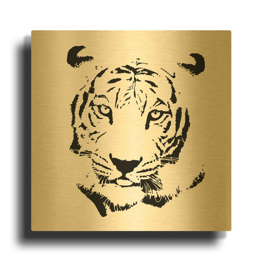 'Tiger' By GraphINC Gold Metal Wall Art