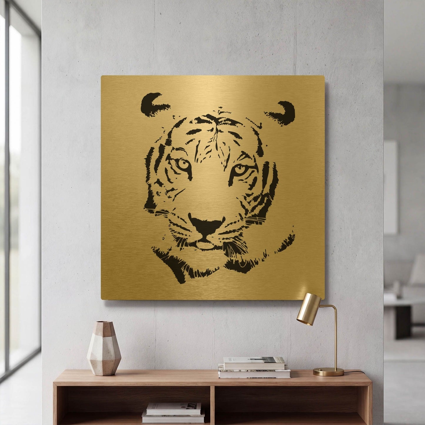 'Tiger' By GraphINC Gold Metal Wall Art