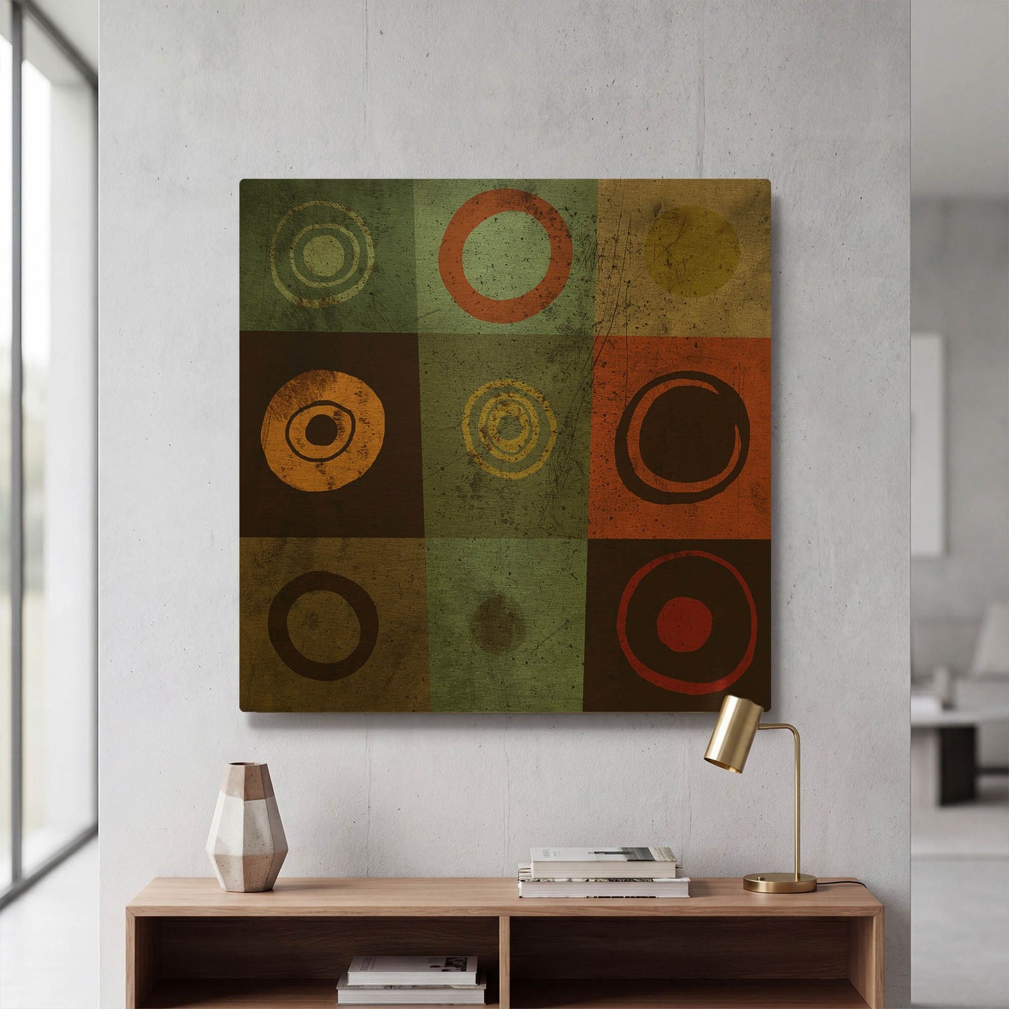 'Tiles Circles' By GraphINC Gold Metal Wall Art