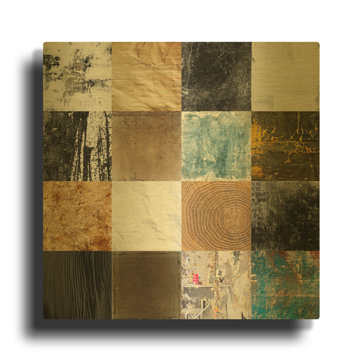 'Tiles Decor Blue Notes 2' By GraphINC Gold Metal Wall Art