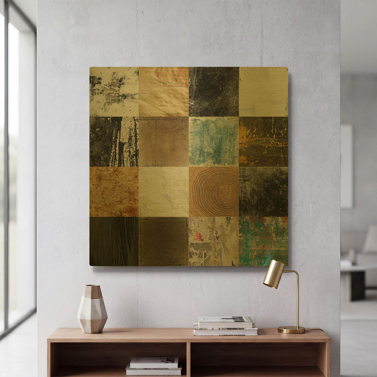 'Tiles Decor Blue Notes 2' By GraphINC Gold Metal Wall Art