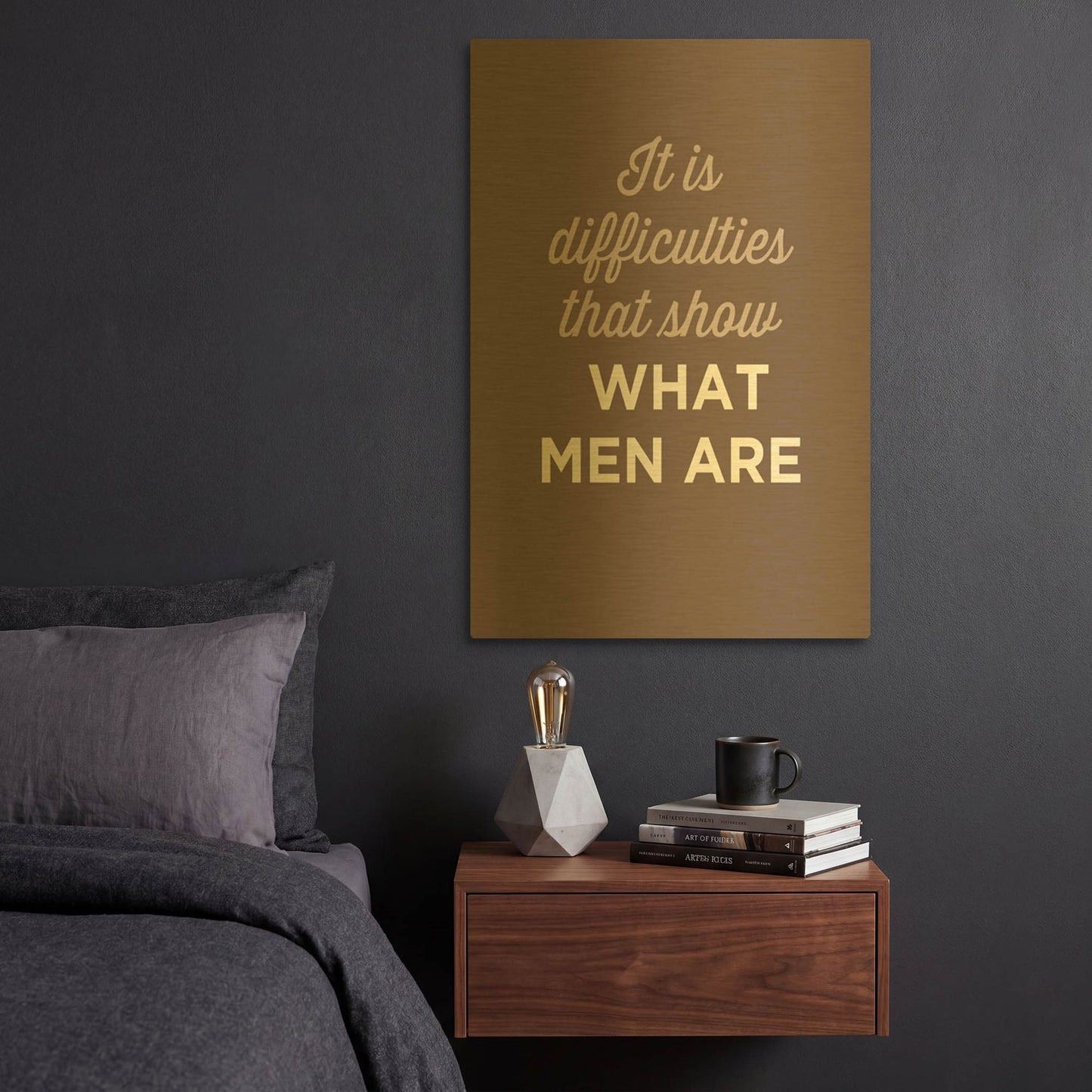 'What Men Are' By GraphINC Gold Metal Wall Art