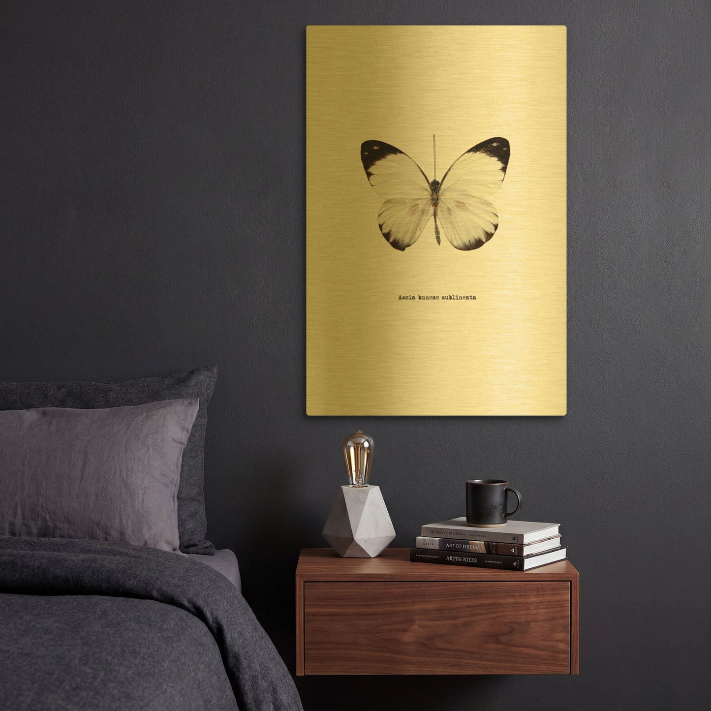 'White Butterfly' By GraphINC Gold Metal Wall Art