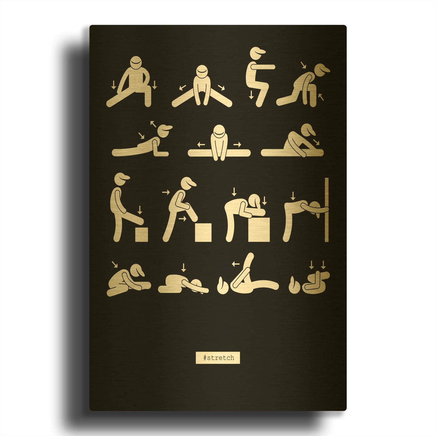 'Workout' By GraphINC Gold Metal Wall Art