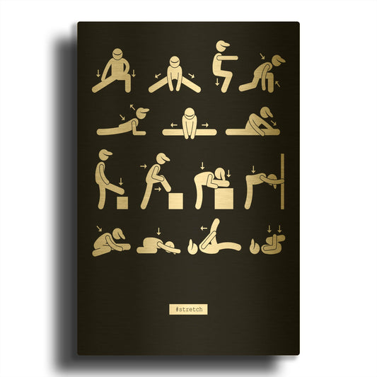 'Workout' By GraphINC Gold Metal Wall Art
