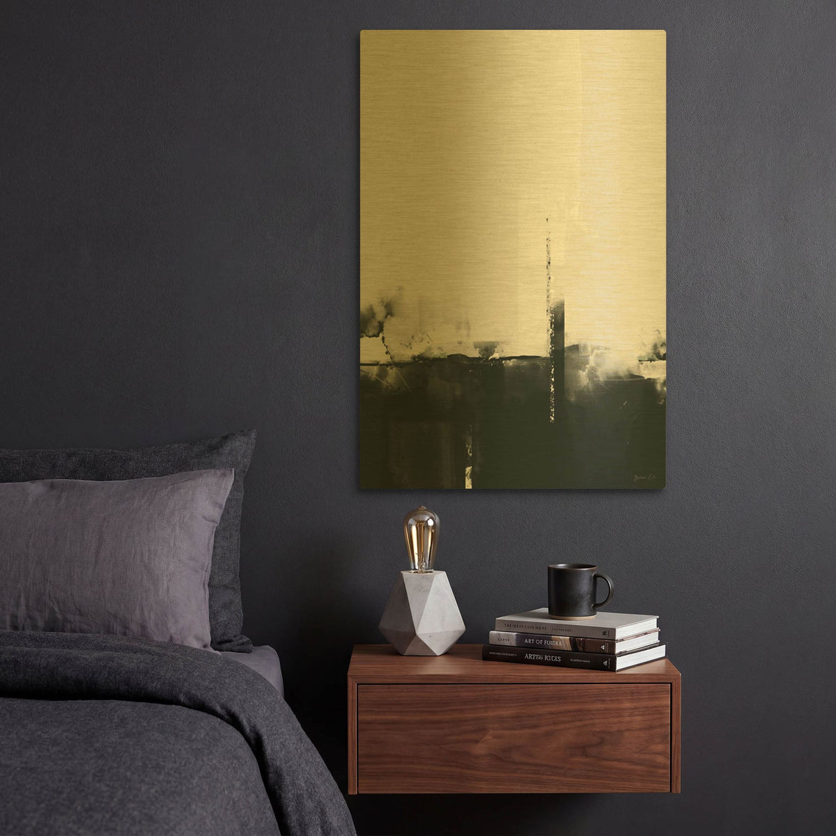 'Big Smoke' By Green Lili Gold Metal Wall Art