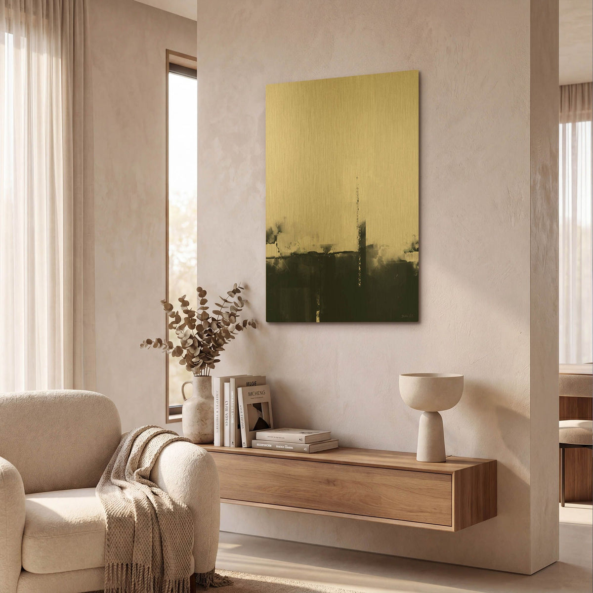 'Big Smoke' By Green Lili Gold Metal Wall Art