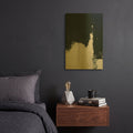 'Nightfall' By Green Lili Gold Metal Wall Art
