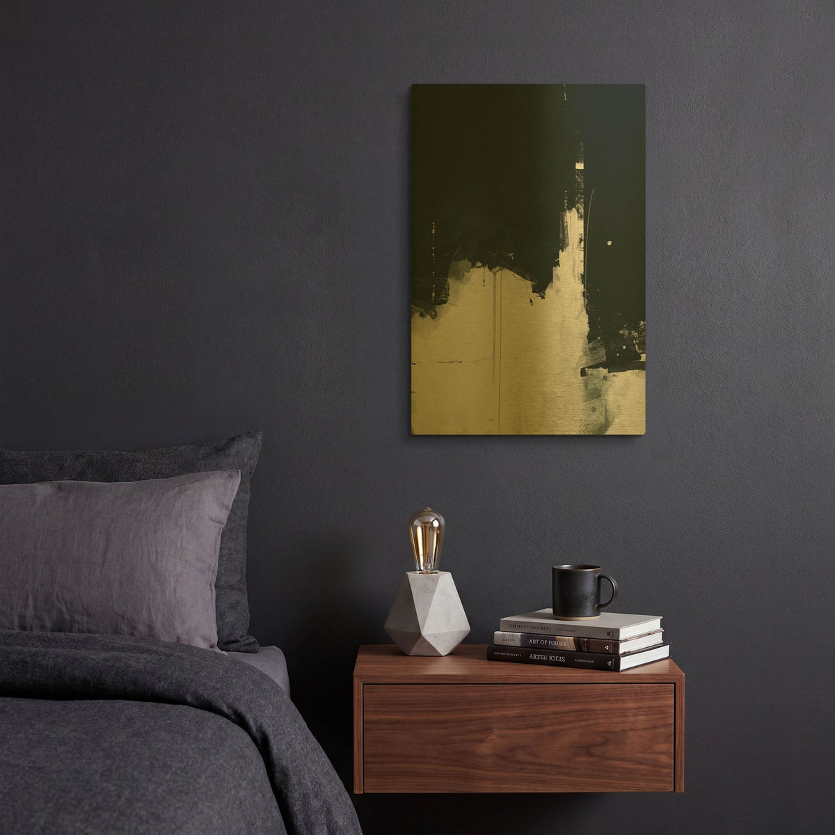 'Nightfall' By Green Lili Gold Metal Wall Art