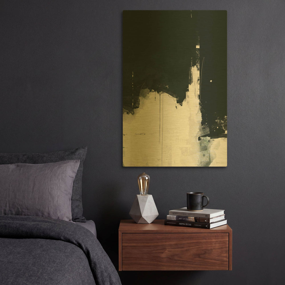 'Nightfall' By Green Lili Gold Metal Wall Art