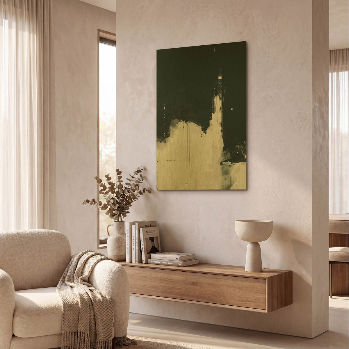 'Nightfall' By Green Lili Gold Metal Wall Art