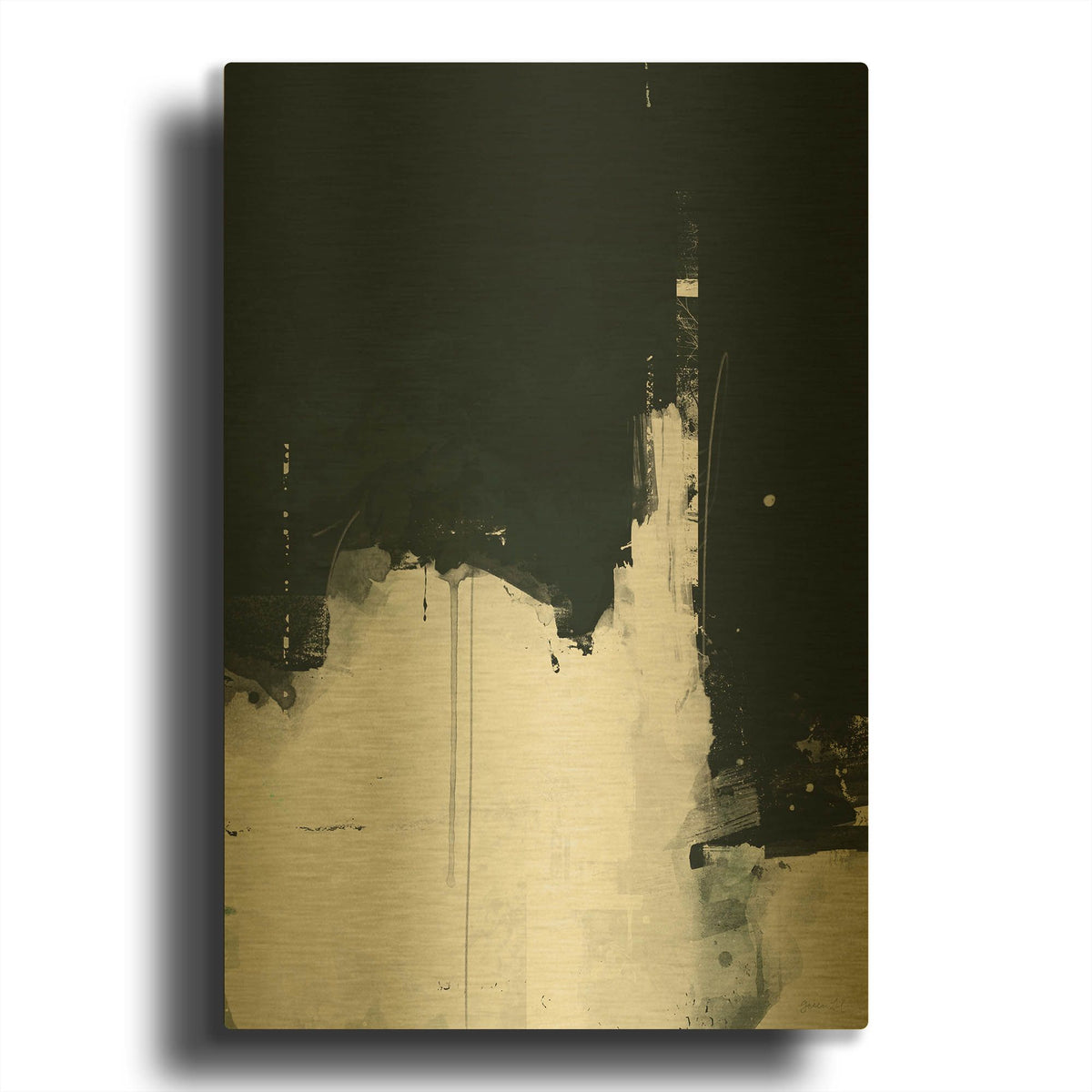 'Nightfall' By Green Lili Gold Metal Wall Art