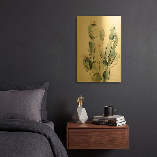 'Prickly Pear' By Green Lili Gold Metal Wall Art